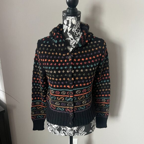 Peruvian Connection Sweater Knit Chullo Hoodie Cardigan Womens Medium NWT MED - Picture 5 of 10